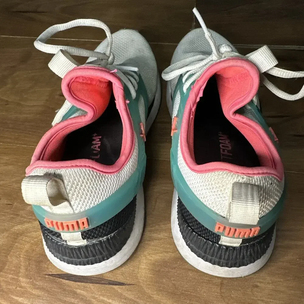 Puma Pacer Women's Size 9.5 Running White Blue Athletic Low Trainer Sneakers